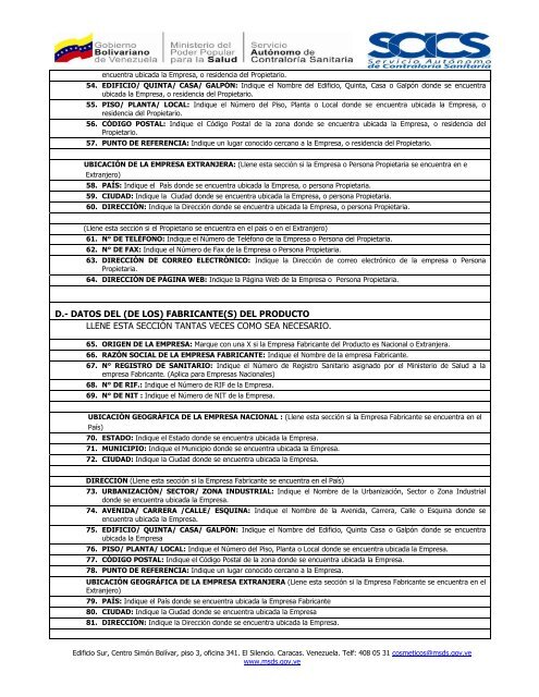 INSTRUCTIVO PARA EL LLENADO DEL FORMULARIO DE ... - SACS