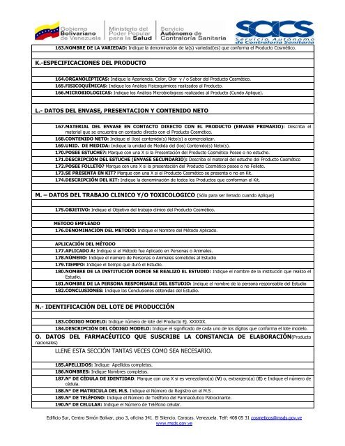 INSTRUCTIVO PARA EL LLENADO DEL FORMULARIO DE ... - SACS