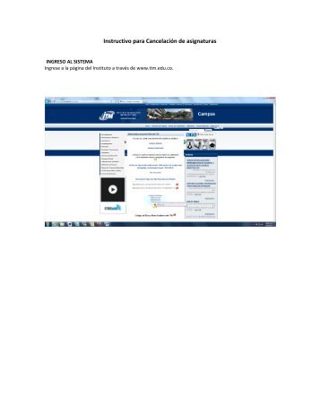 Instructivo para Cancelación de asignaturas