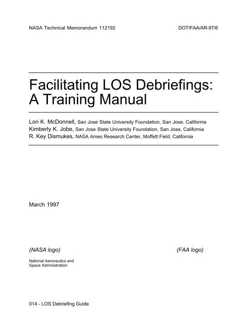 Facilitating LOS Debriefings: A Training Manual - Phoenix Aviation