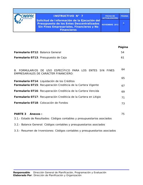 INSTRUCTIVO N° 7 - Oficina Central de Presupuesto