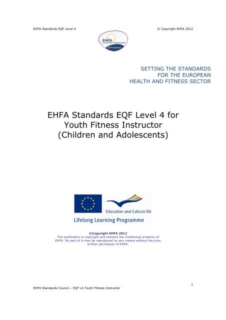Ehfa Standards Eqf Level 4 For Youth Fitness Instructor Children
