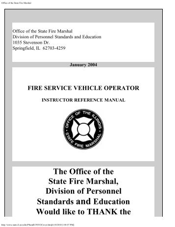 state of illinois - section - The Office of the Illinois State Fire Marshal ...