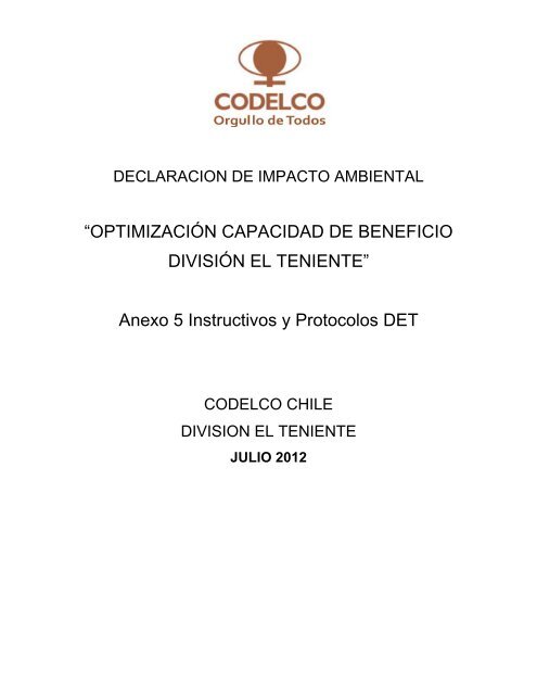 Anexo 5 Instructivos y Protocolos DET - SEA - Servicio de ...