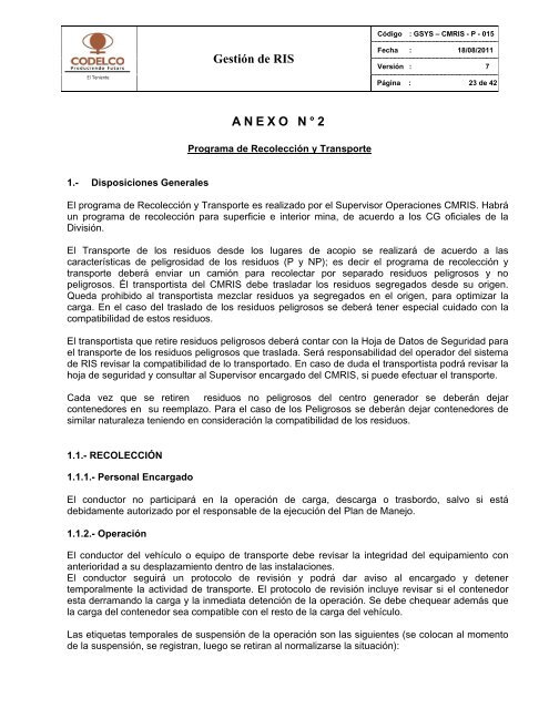 Anexo 5 Instructivos y Protocolos DET - SEA - Servicio de ...