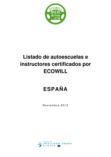 Listado de autoescuelas e instructores certificados por ECOWILL ...