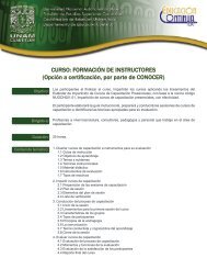 CURSO: FORMACIÓN DE INSTRUCTORES (Opción a ... - UNAM