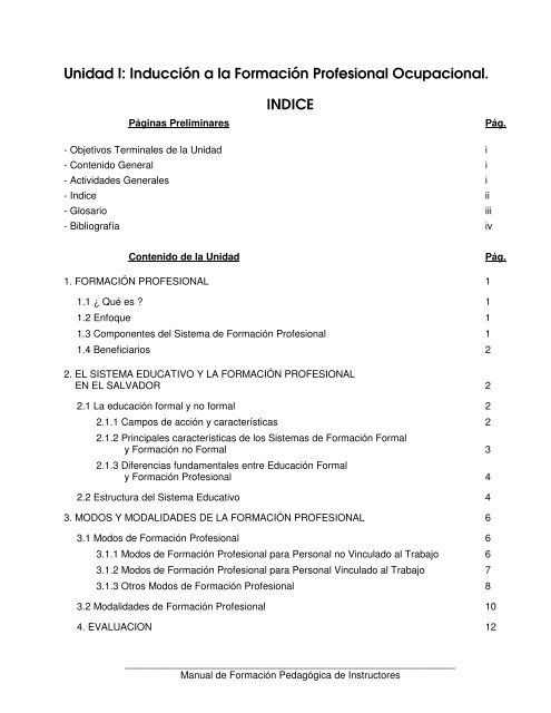 MANUAL DEL INSTRUCTOR/PARTICIPANTE - INSAFORP