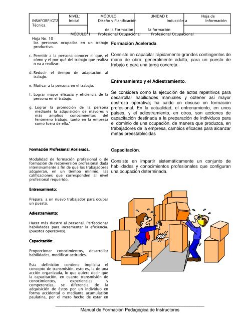 MANUAL DEL INSTRUCTOR/PARTICIPANTE - INSAFORP