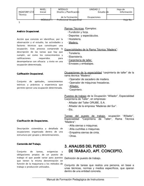 MANUAL DEL INSTRUCTOR/PARTICIPANTE - INSAFORP