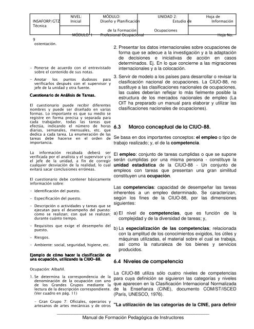 MANUAL DEL INSTRUCTOR/PARTICIPANTE - INSAFORP