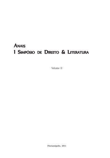 Anais I Simposio de “Direito e Literatura” - FUNJAB - Universidade ...