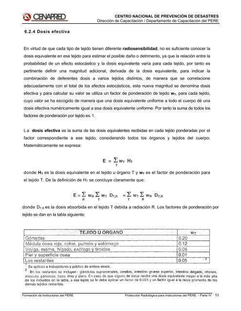 Manual del Participante PROTECCIÓN RADIOLÓGICA ... - Cenapred