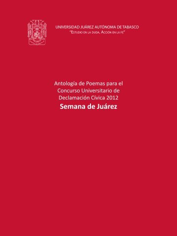 Antología de Poemas - Universidad Juárez Autónoma de Tabasco