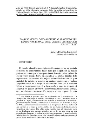 Marcas morfológicas referidas al género del léxico profesional en el ...