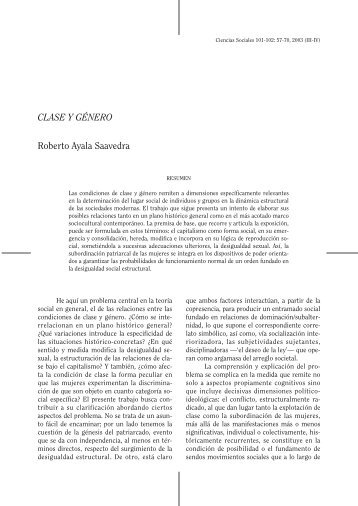 CLASE Y GÉNERO Roberto Ayala Saavedra - Revista de Ciencias ...