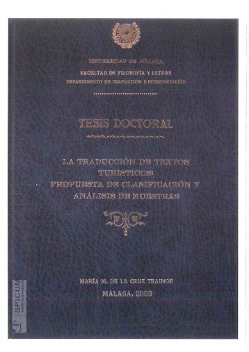 La Traducción de Textos Turísticos: Propuesta de Clasificación y ...