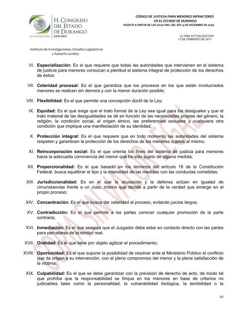 código de justicia para menores infractores en el estado de durango ...