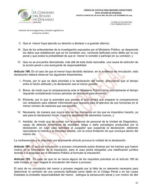 código de justicia para menores infractores en el estado de durango ...