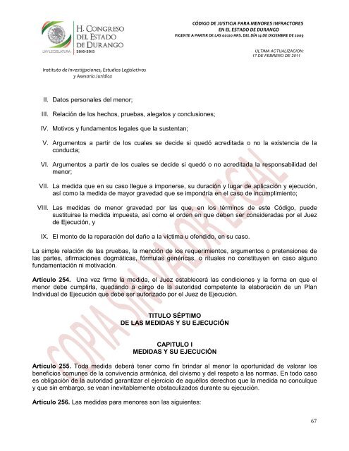 código de justicia para menores infractores en el estado de durango ...