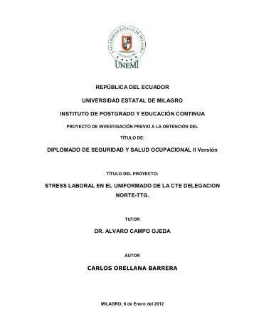 stress laboral en el uniformado de la cte - Repositorio de la ...