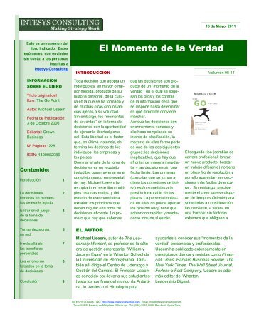 El Momento de la Verdad - INTESYS CONSULTING