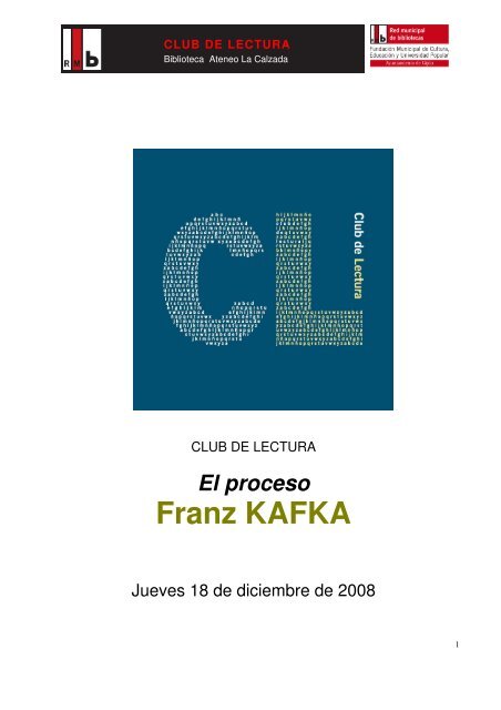 Franz KAFKA - Club de Lectura Biblioteca La Calzada