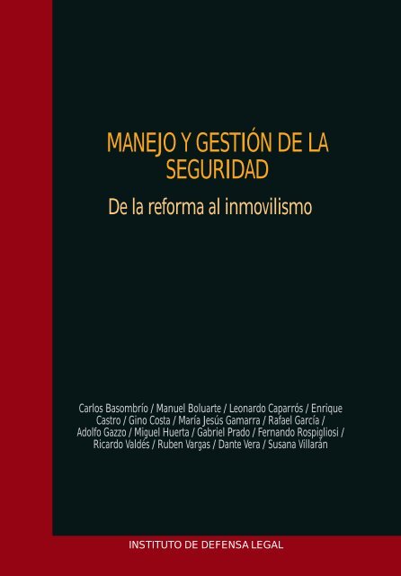 MANEJO Y GESTION DE LA SEGURIDAD - Seguridad Ciudadana