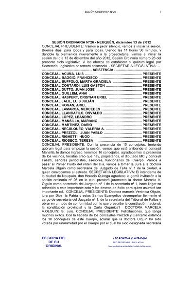 ORD26_ 13/12/2012 - Concejo Deliberante de la Ciudad de Neuquén