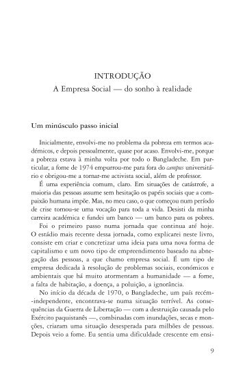 INTRODuÇãO A Empresa Social — do sonho à realidade