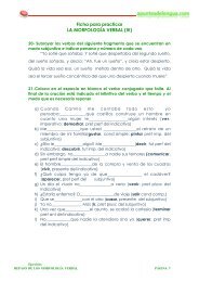 Ficha para practicar LA MORFOLOGÍA VERBAL - Apuntes de Lengua