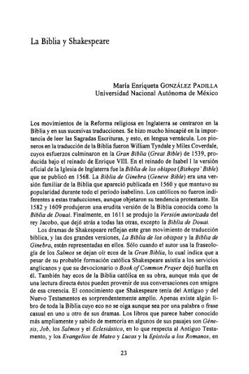 La Biblia y Shakespeare