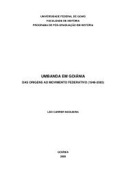 UMBANDA EM GOIÂNIA - Faculdade de História - UFG