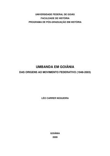 UMBANDA EM GOIÂNIA - Faculdade de História - UFG