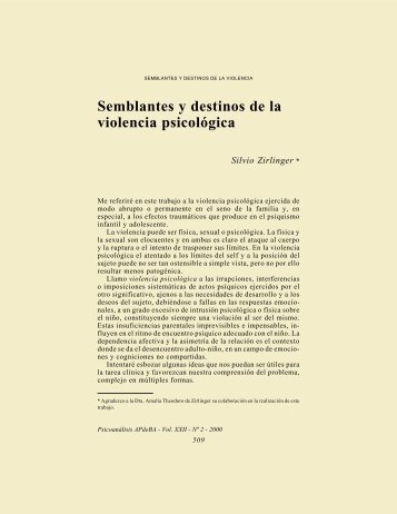 Semblantes y destinos de la violencia psicológica - Asociación ...