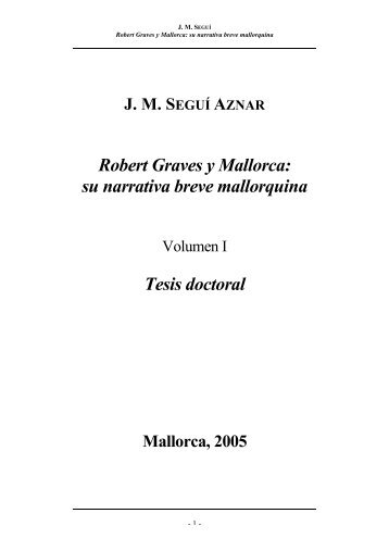 Robert Graves y Mallorca: su narrativa breve mallorquina Tesis ...