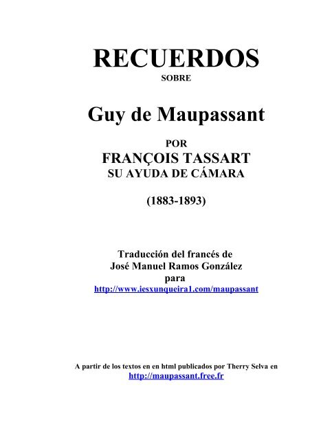 Recuerdos sobre Maupassant (por François ... - IES A Xunqueira I