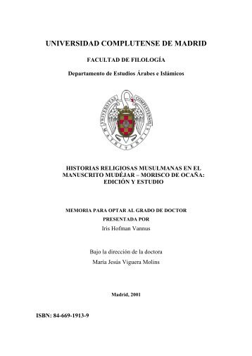 Historias religiosas musulmanas en el manuscrito mudéjar-morisco ...