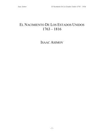 el nacimiento de los estados unidos isaac asimov - Sala de Historia