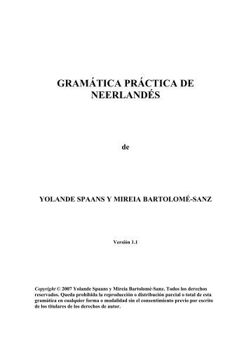GRAMÁTICA PRÁCTICA DE NEERLANDÉS - Dutch Grammar