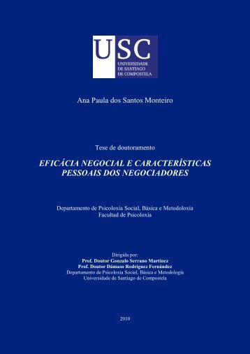 eficácia negocial e características pessoais dos negociadores