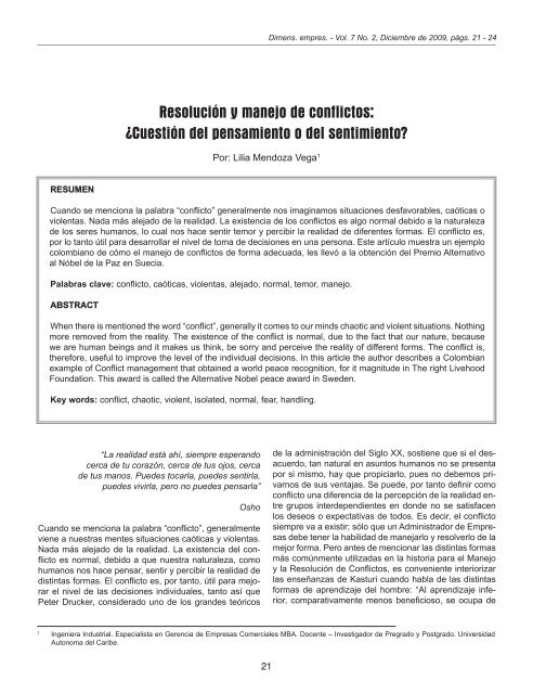 Resolución Y Manejo De Conflictos Universidad Autónoma Del Caribe 7116