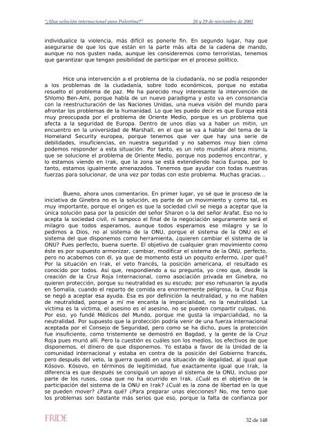 “¿Una solución internacional para Palestina?” - 28 y 29 de ... - FRIDE