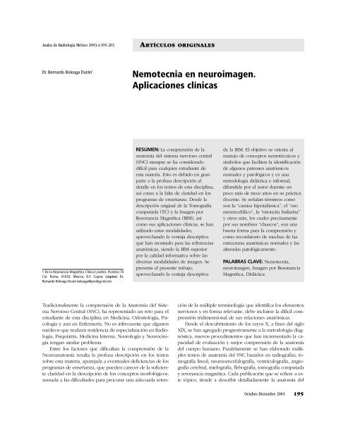 Nemotecnia en Neuroimagen Aplicaciones Clínicas.pdf - Dr Boleaga