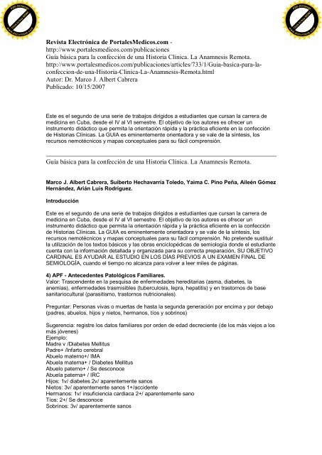 historia clinica para diabetes