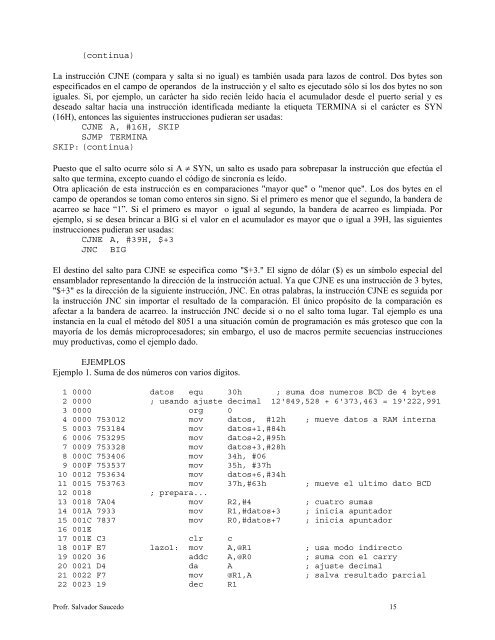 Juego de instrucciones del 80C31