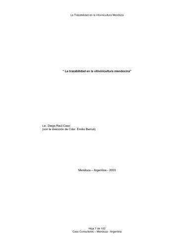 La trazabilidad en la vitivinicultura mendocina - Diego Caso ...