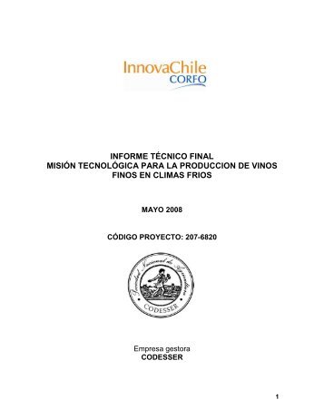 informe técnico final misión tecnológica para la ... - Espacio Corfo