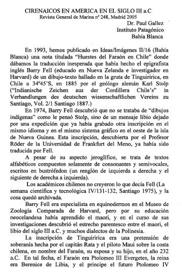 CIRENAICOS EN AMERICA EN EL SIGLO III a.C - Liutprand