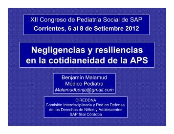 Negligencias y resiliencias en la cotidianeidad de la APS. Dr ...
